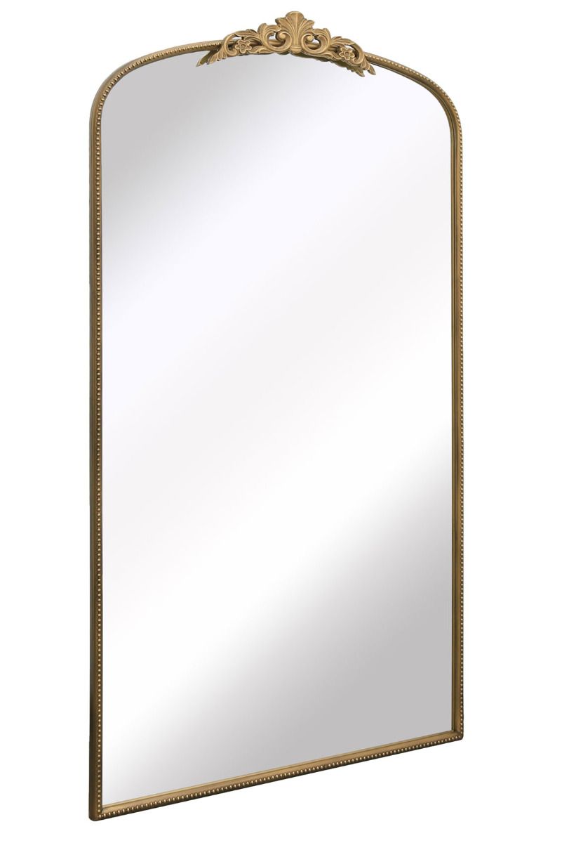 MirrorOutlet Gold Metal Framed Arched Wall Mirror 68" X 38" (174CM X 96CM) 4