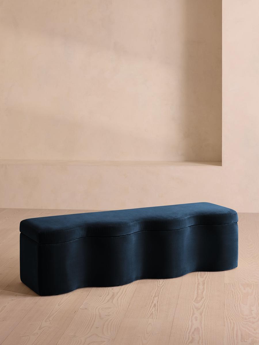 Eli Storage Bench, Royal Blue Velvet