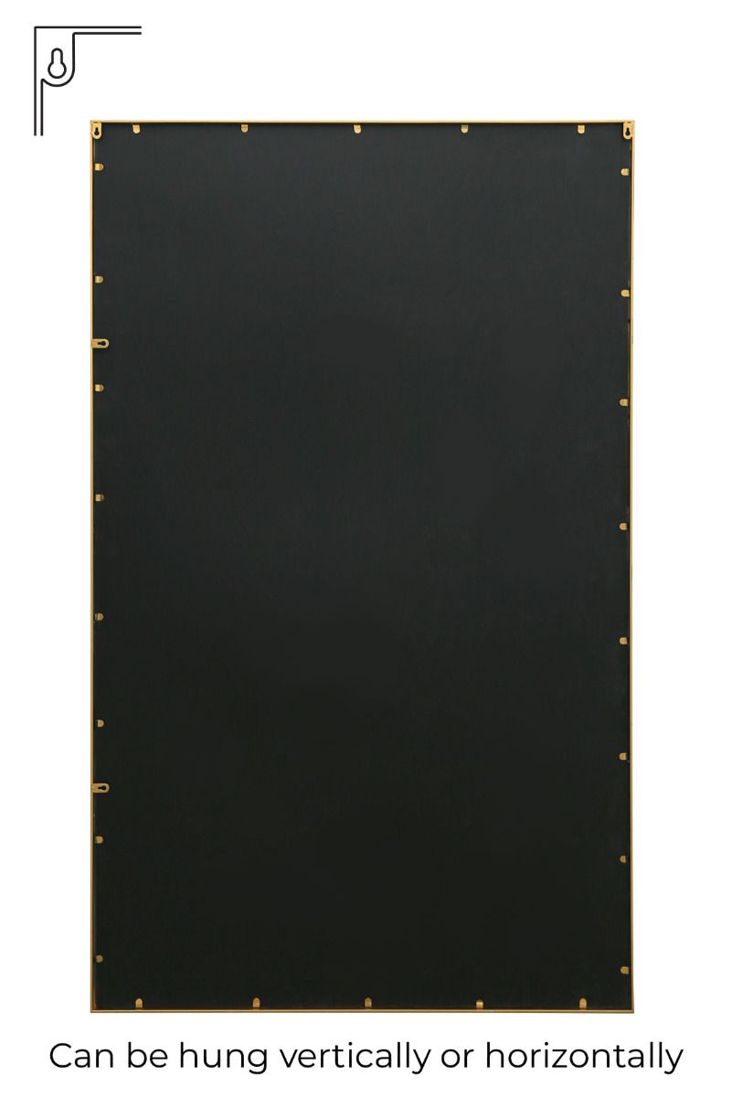 MirrorOutlet Gold Contemporary Wall & Leaner Garden Mirror 71"x 43" 180x110cm 5