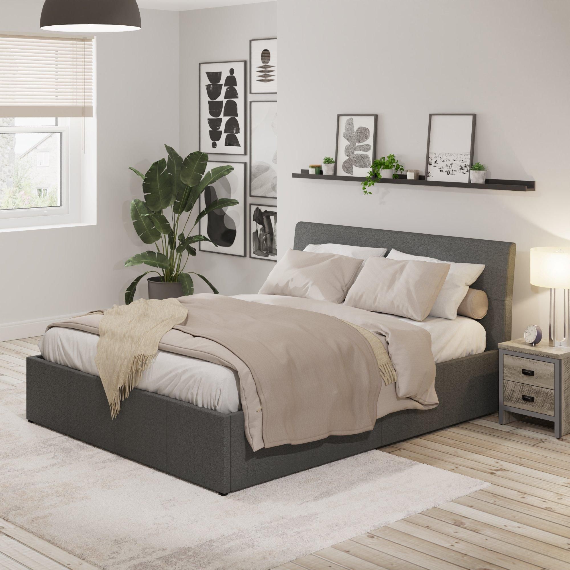 GFW Ascot Ottoman Storage Bed 150cm in Grey