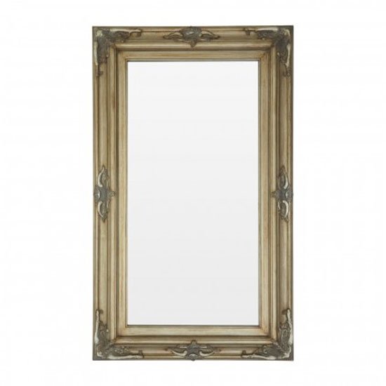Saran Rectangular Wall Bedroom Mirror In Antique Gold Frame