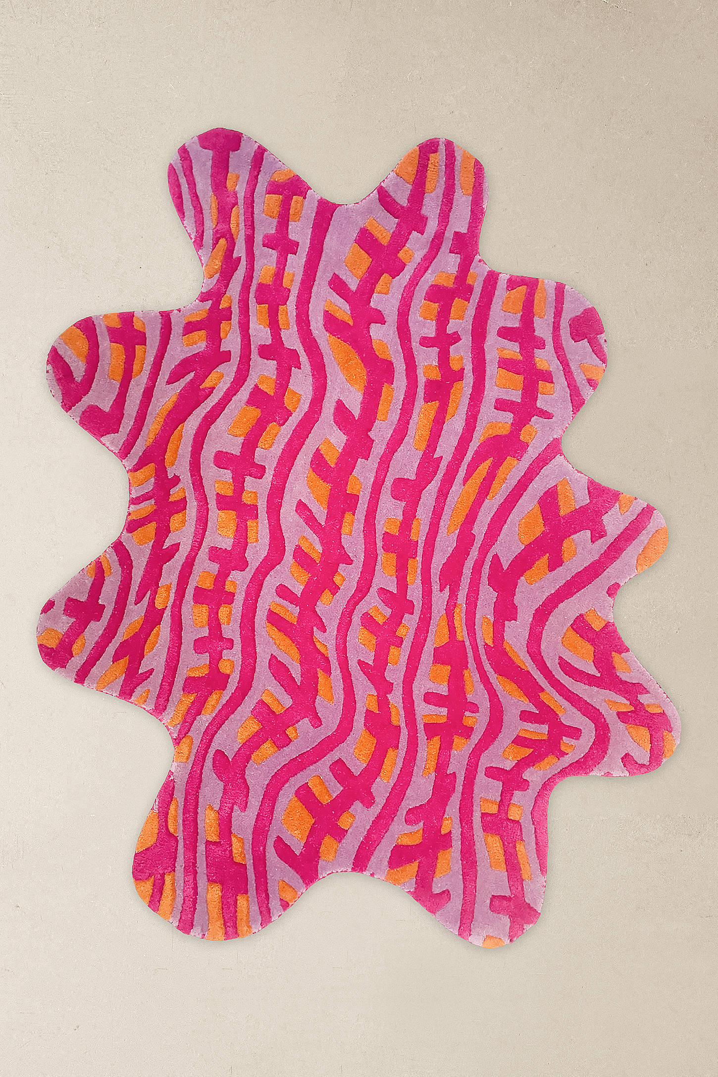 Wavey Casa Wavey Rug - Pink 140cm X 130cm