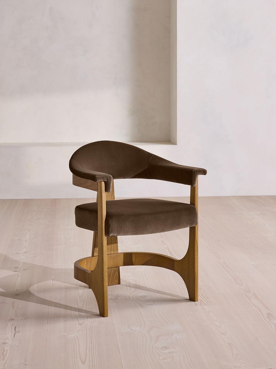 Georgina Dining Chair, Velvet, Chocolate