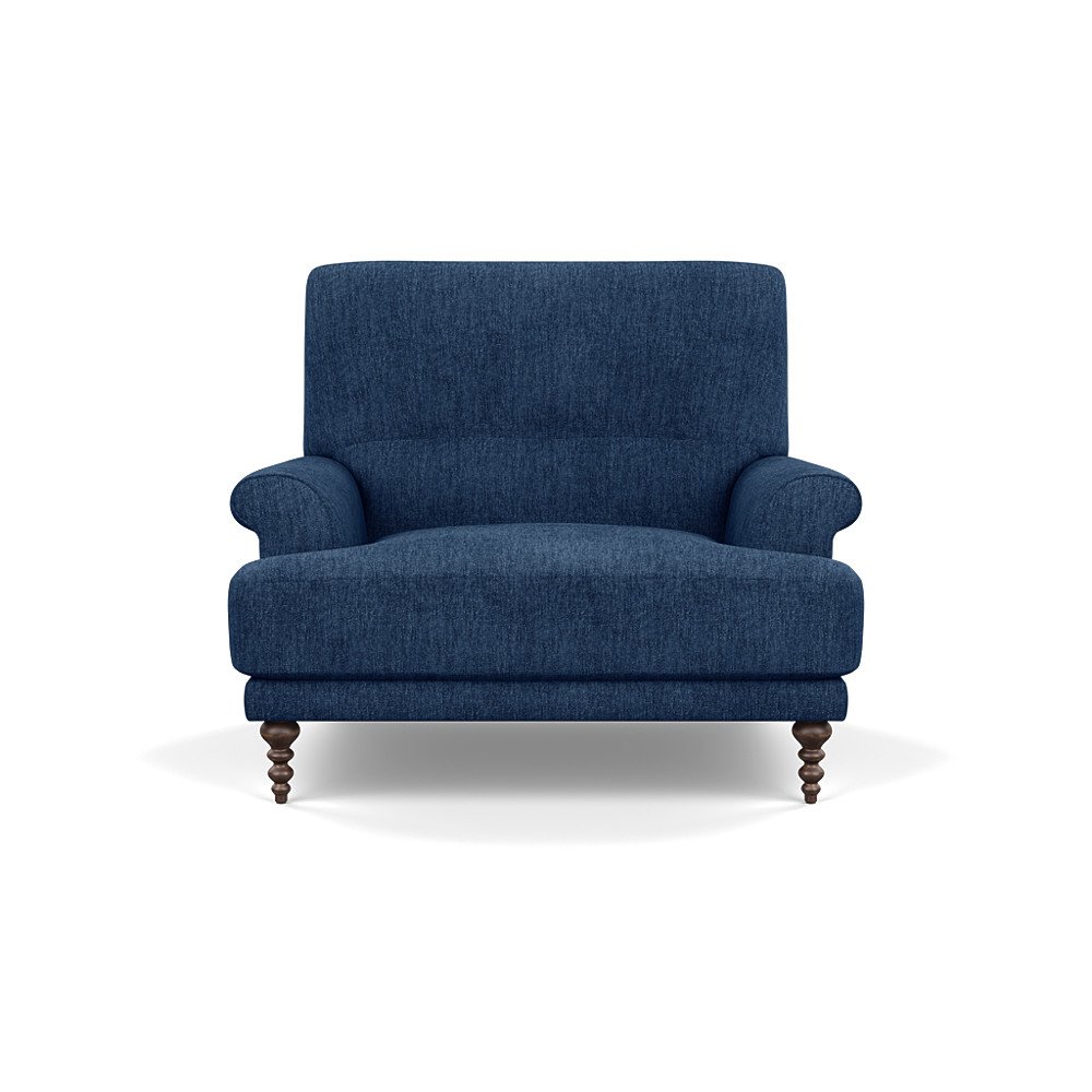 SCP Oscar Informal Armchair Broad Weave Lagoon Walnut Feet