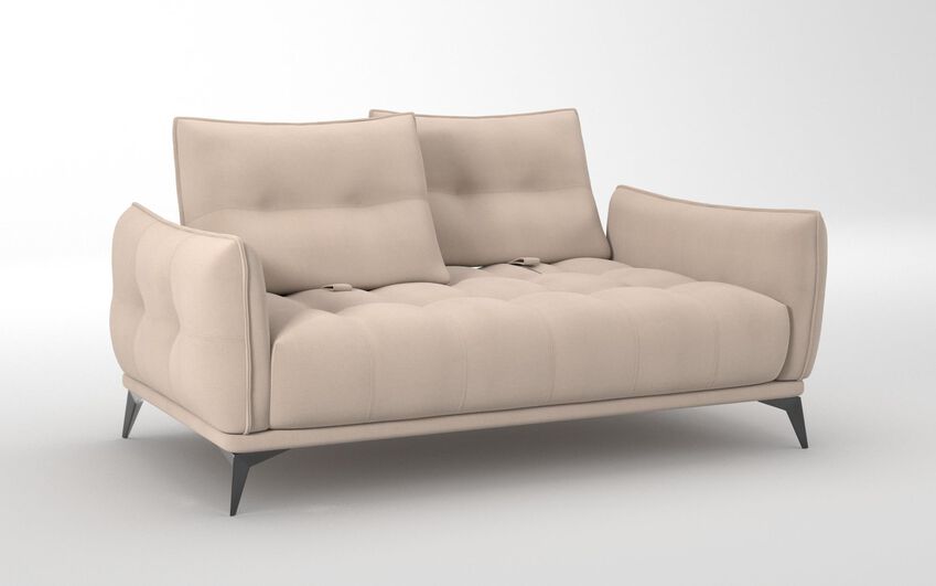White Fabric Ostellato 2 Seater Sofa with Adjustable Back Rest
