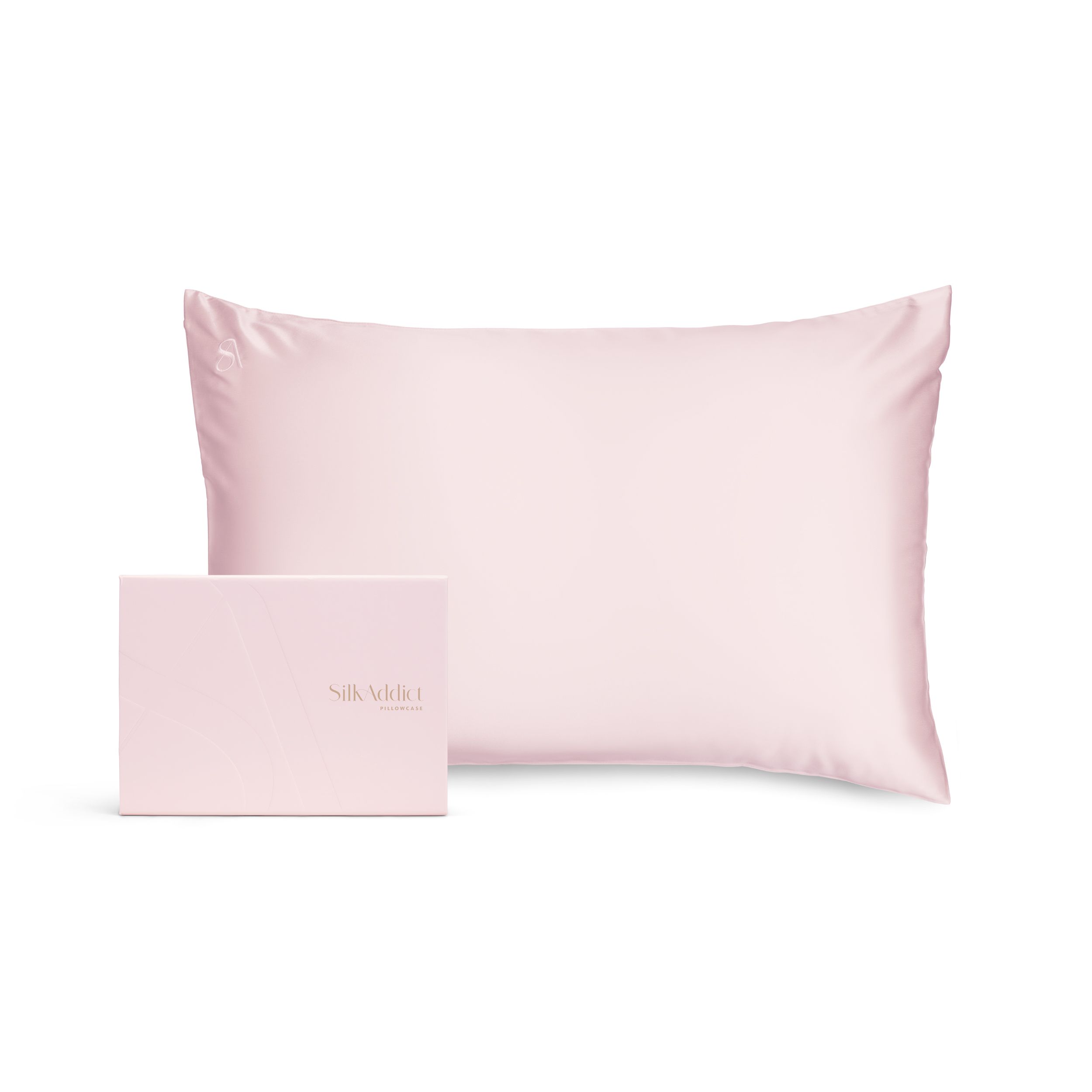 Silk Addict 100% Mulberry Silk Pillowcase - Navy in Light Pink