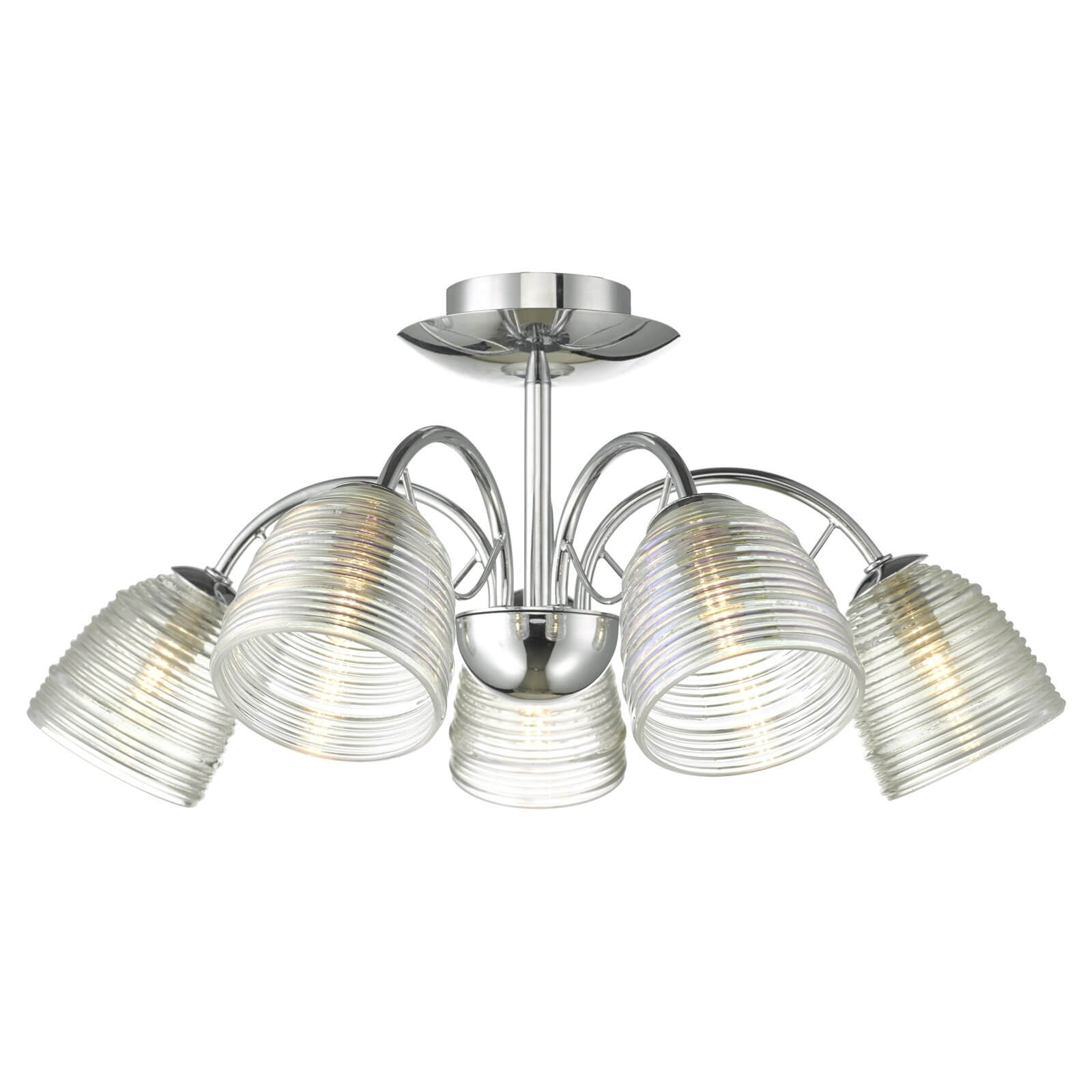 Ridley 5 Light Semi Flush Ceiling Light - Chrome