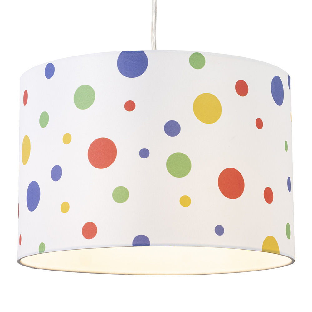 Glow Coloured Dots Easy Fit Light Shade, White
