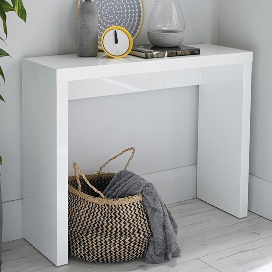 Curio Modern Console Table Rectangular In White High Gloss
