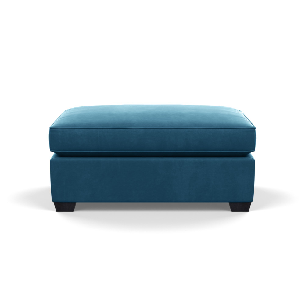 Heal's Torino Footstool Varese Velvet Delft Black Feet