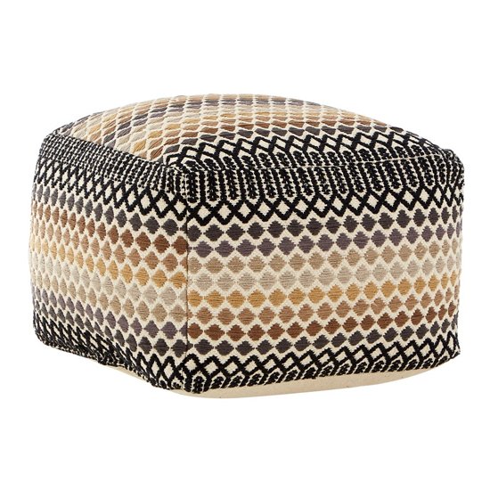 Botin Fabric Upholstered Inca Pouffe In Multi-Colour