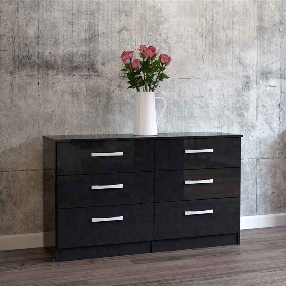 Lynx 6 Drawer Chest Black