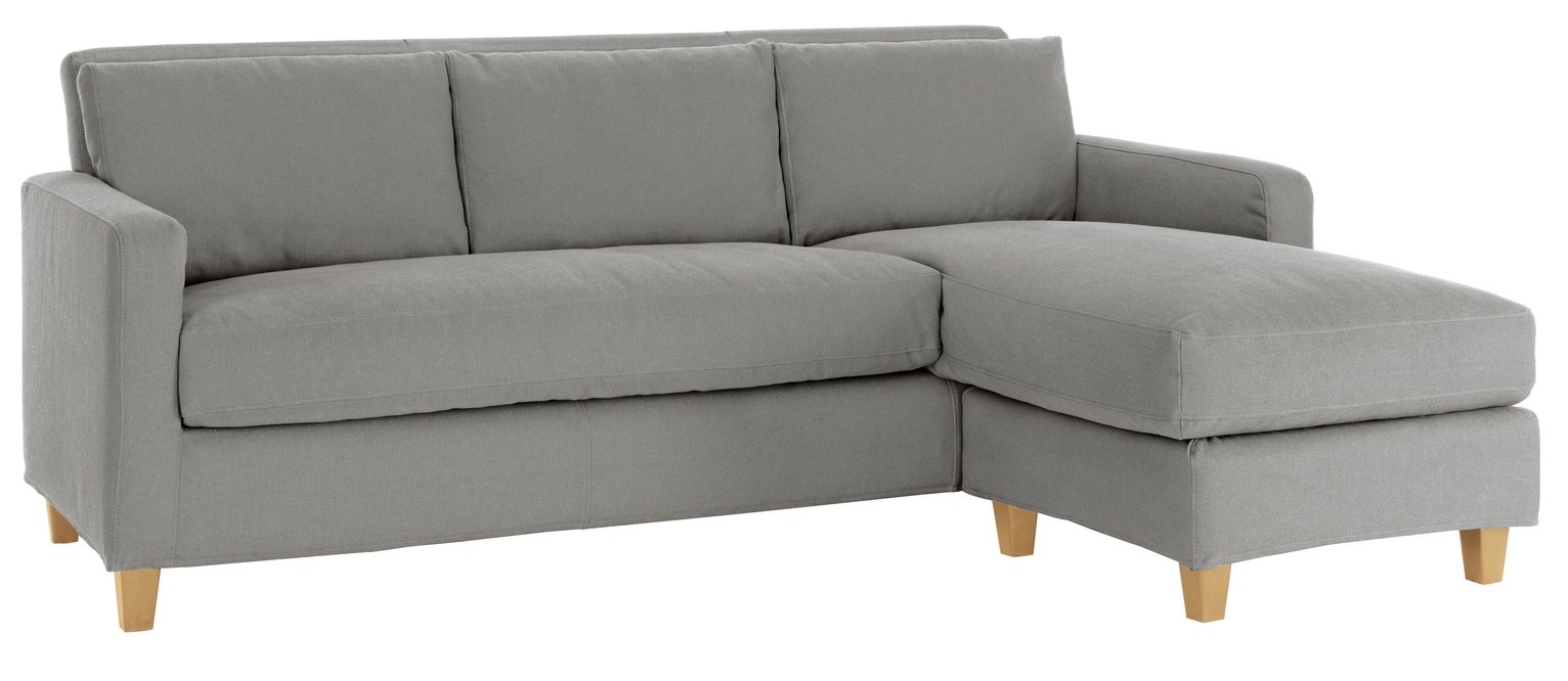 Habitat Chester 3 Seater Reversible Fabric Chaise Sofa Grey
