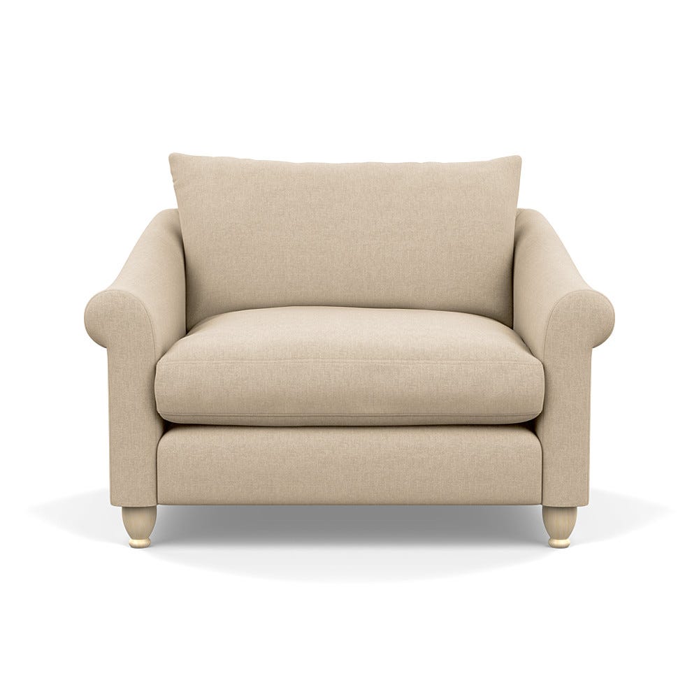 Heal's Devon Loveseat Brushed Cotton Oat Natural Feet