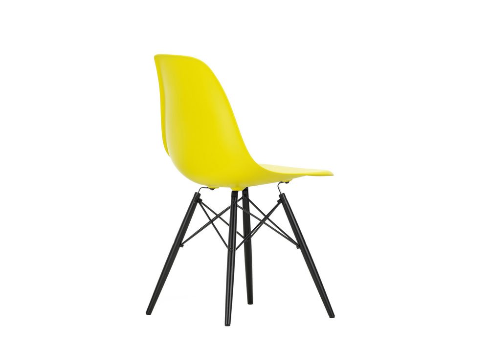 Vitra Eames DSW Side Chair New Height Sunlight Black Maple Base