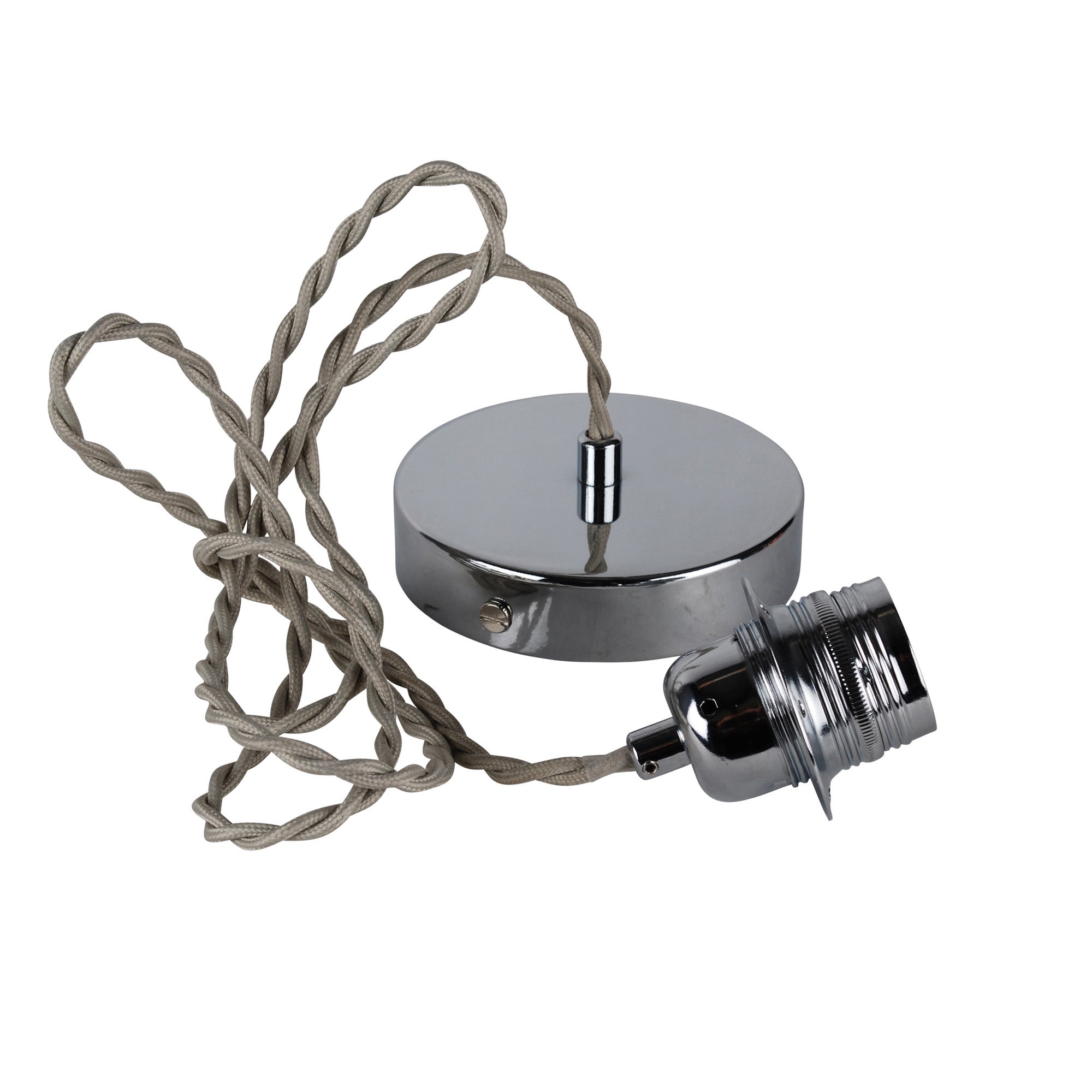 Charlie Chrome Twisted Flex Ceiling Fitting Silver