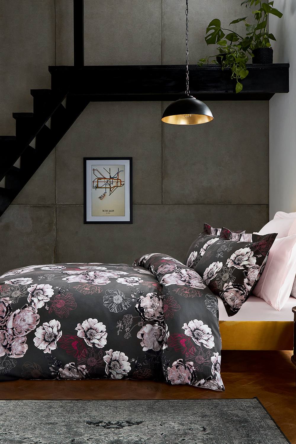 Ted Baker 'Fresh Start Charcoal' Cotton Duvet Cover Set in Charcoal