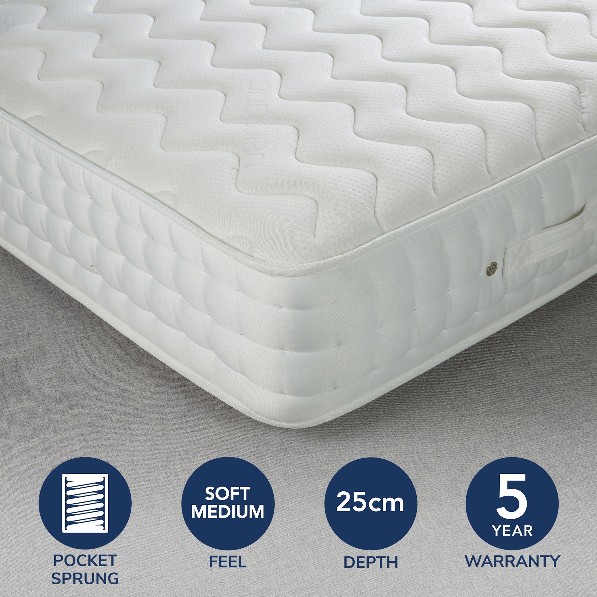 Fogarty Medium Bamboo Anti Allergy 1200 Pocket Sprung Mattress White