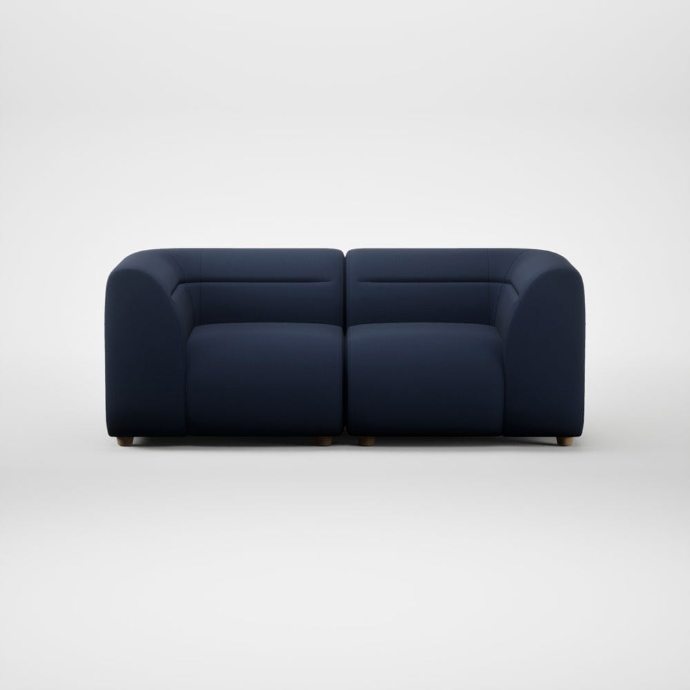 Heal's Lilli 2 Seater Sofa Smart Cotton Linen Indigo Natural Feet 2