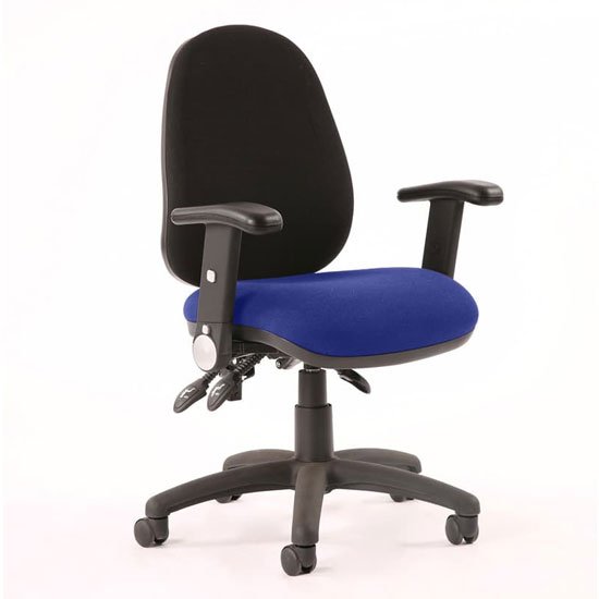 Luna III Office Chair With Stevia Blue Seat Adjustable Arms