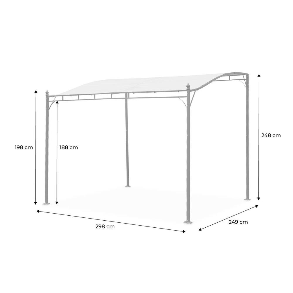 sweeek 3x2.5m Wall-mounted Pergola in Grey 5