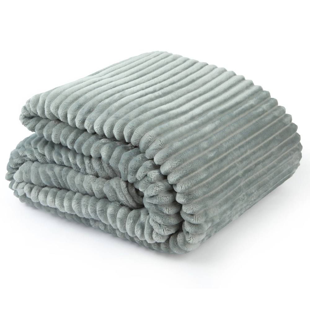New Edge Blinds Dahlia Fleece Throw in Silver