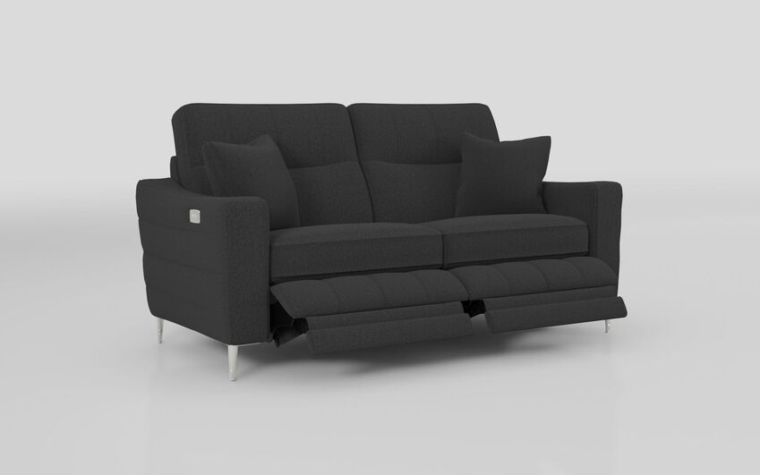 Black Fabric Gretna 2 Seater Power Recliner Sofa