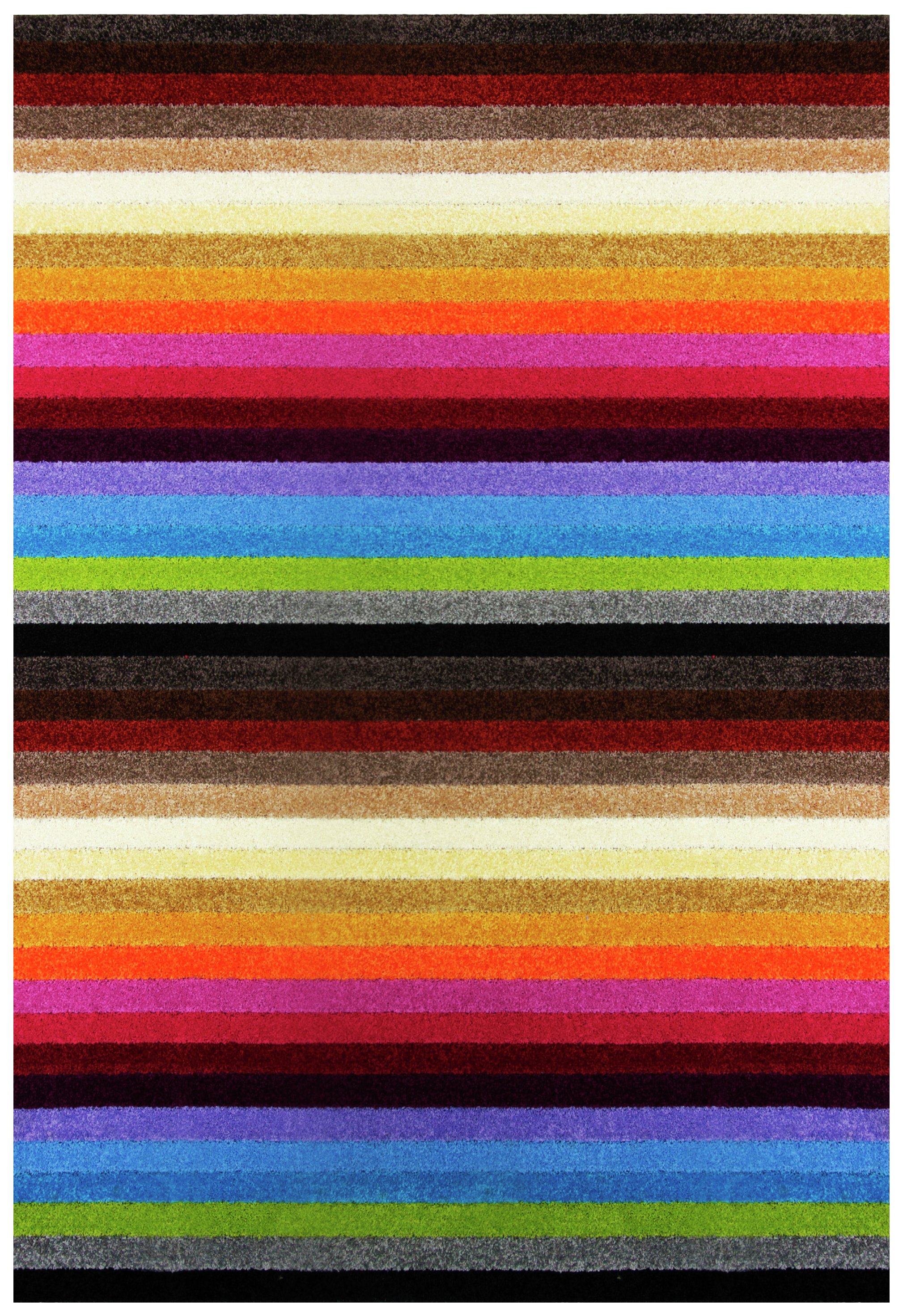 Linea Stripe Flatweave Rug - Multicoloured - 100x66cm