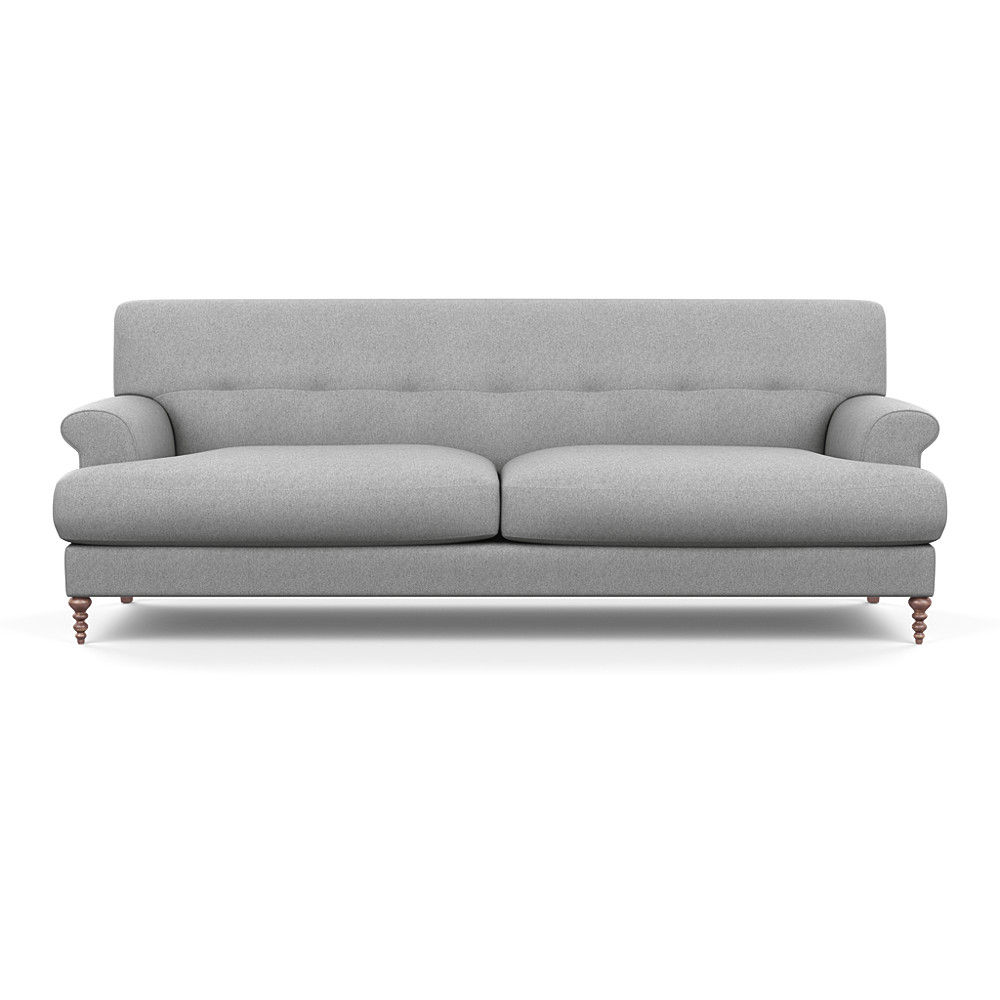 SCP Oscar 3 Seater Formal Sofa Cotton Pewter Walnut Feet