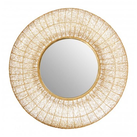 Templars Mesh Effect Wall Bedroom Mirror In Warm Gold Frame
