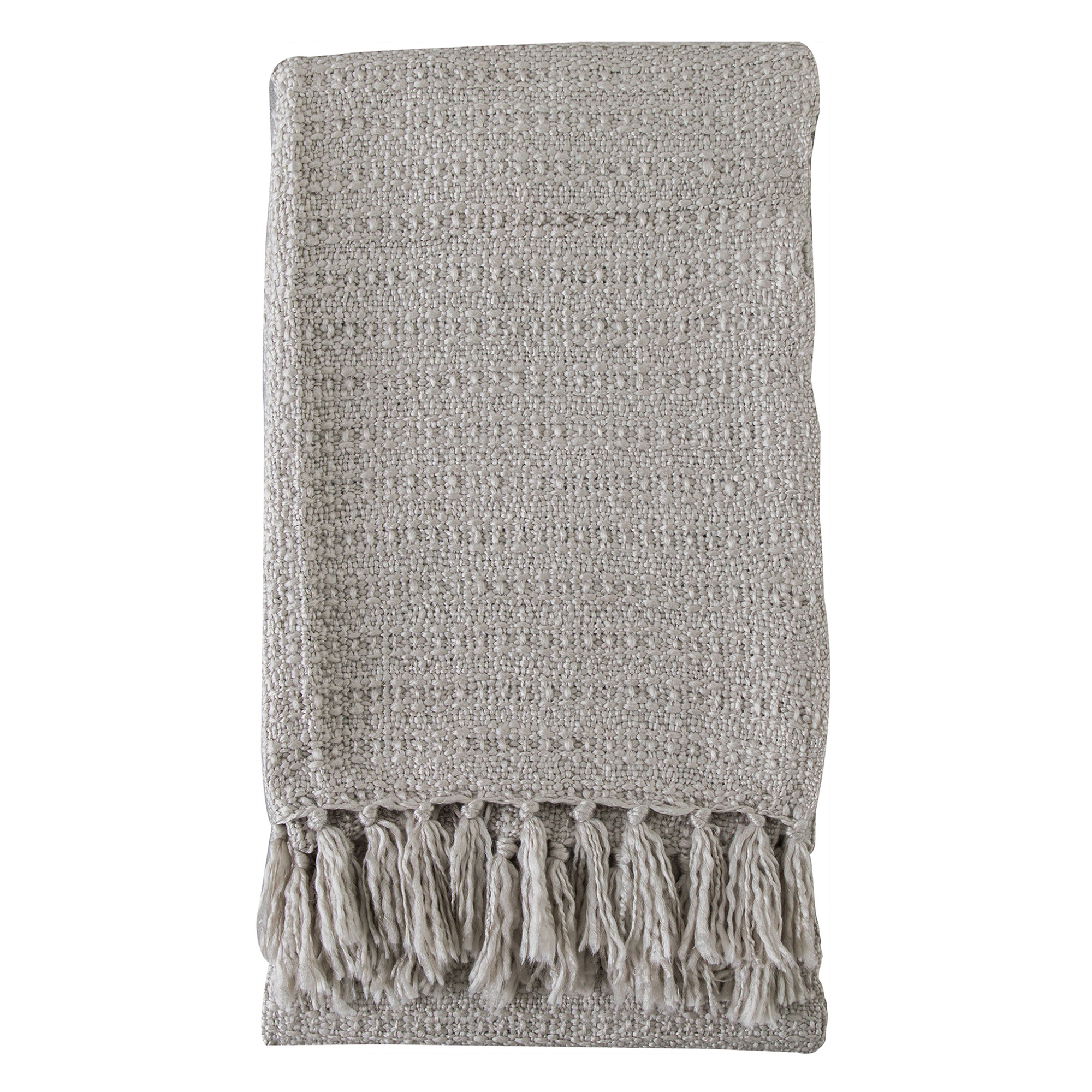 Taupe Textured Throw Blanket Acrylic | Barker & Stonehouse