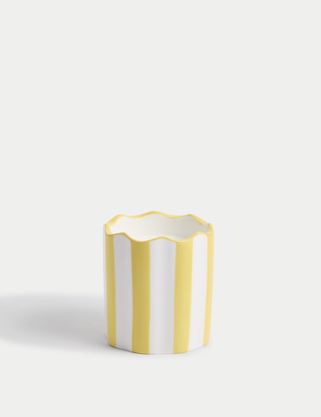 M&S Yuzu & Pomegranate Striped Scented Candle Yellow