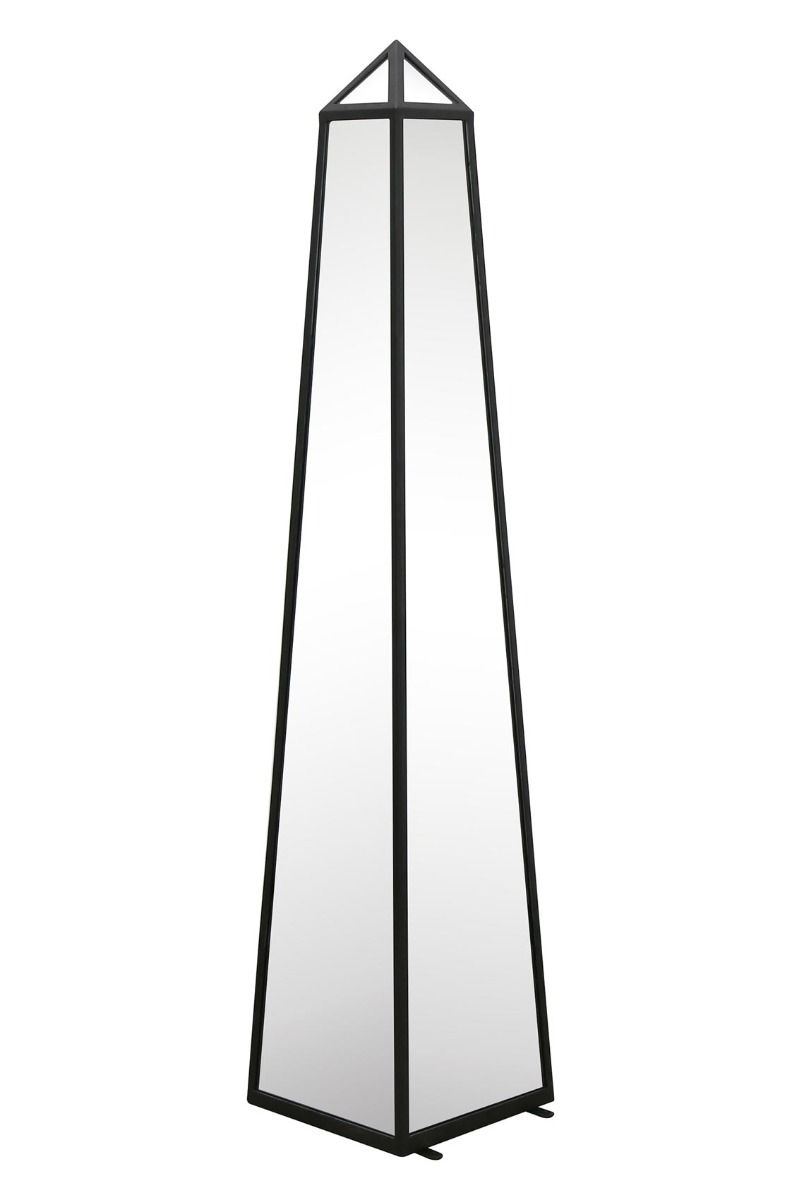 MirrorOutlet Black Metal Edged Mirrored Ornament (100CM X 20CM X 20CM) 3