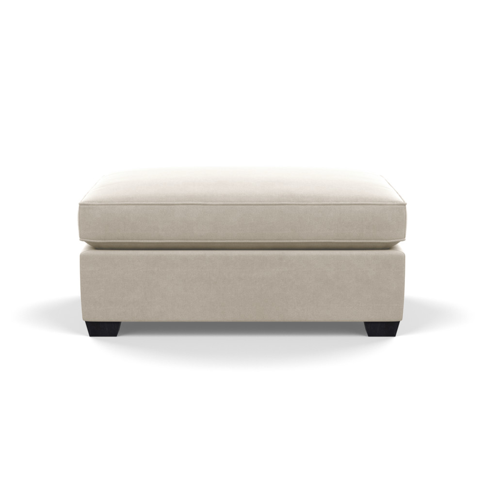Heal's Torino Footstool Linen Hessian Black Feet