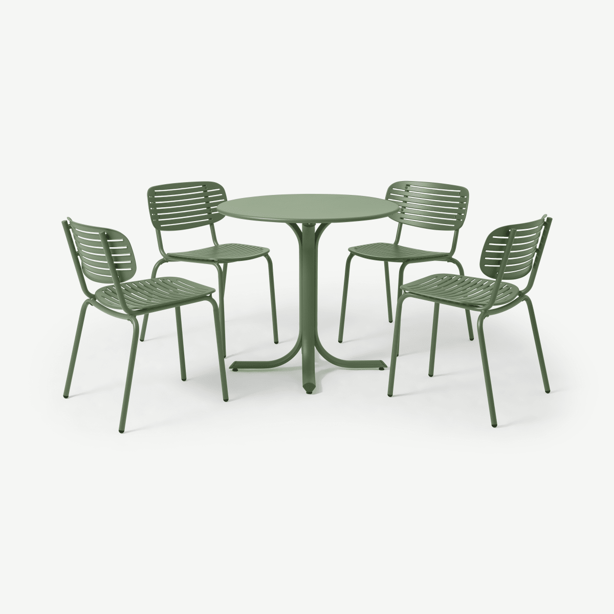 Emu 4 Seat Garden Dining Set, Green Powder-Coated Steel