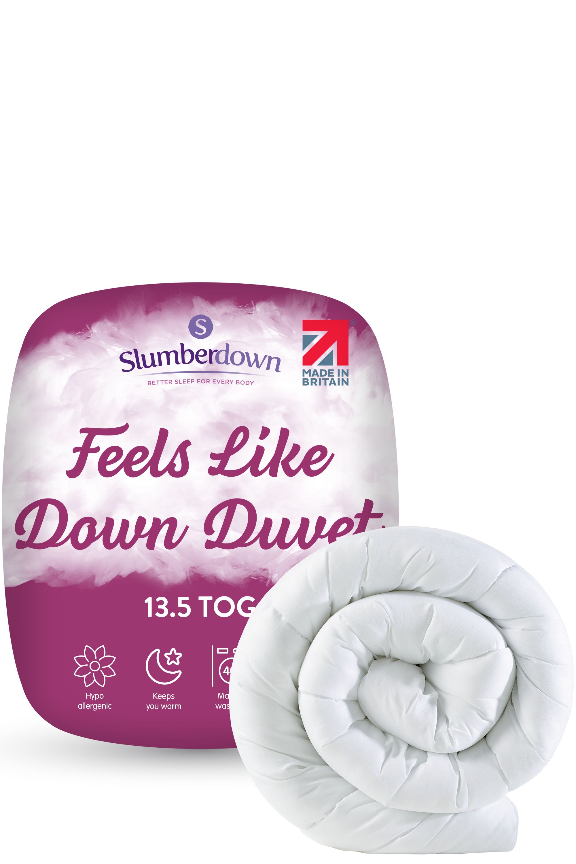 Slumberdown Feels Like Down 13.5 Tog Winter Duvet in White
