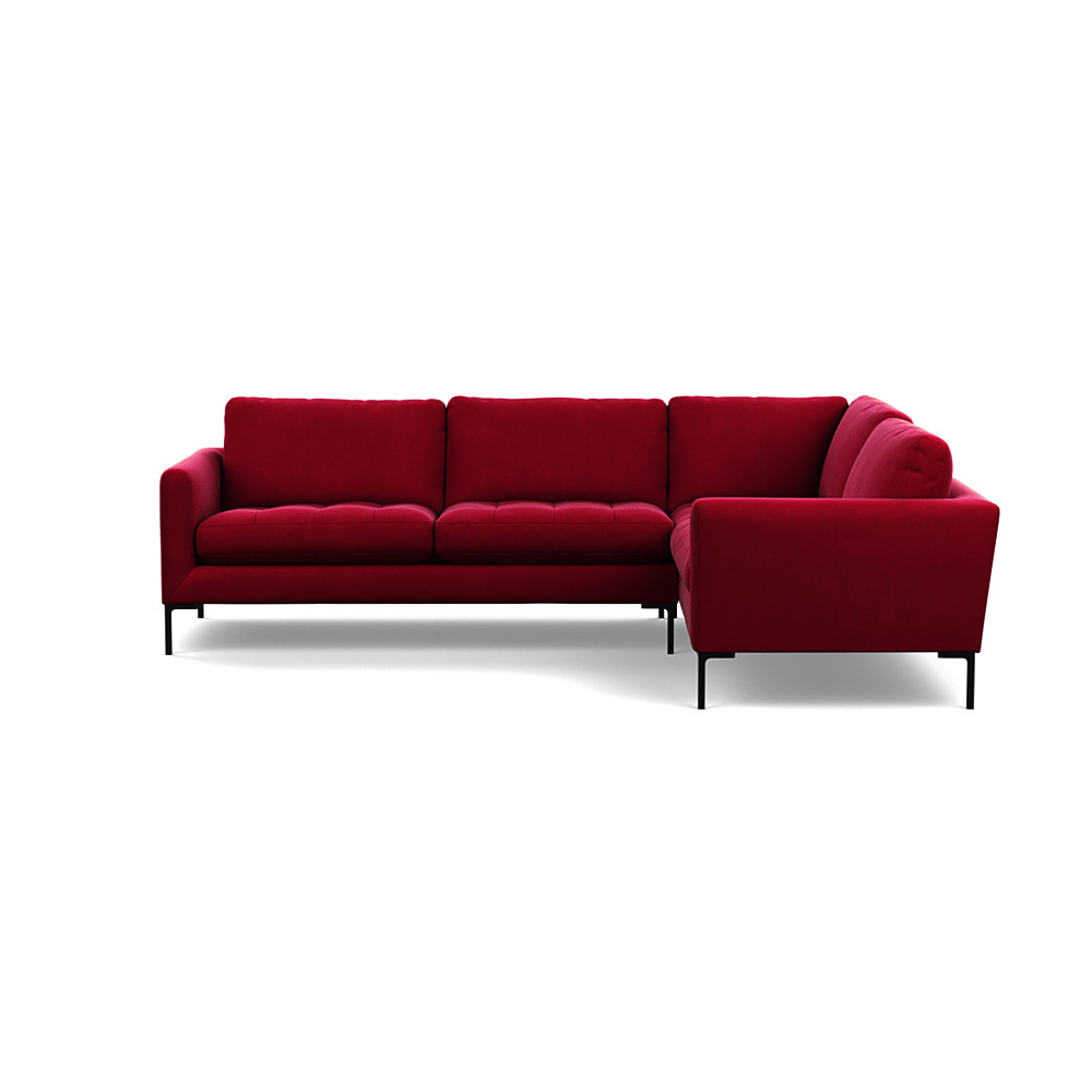 Heal's Eton Right Hand Facing Corner Sofa Varese Velvet Mulberry Black Feet