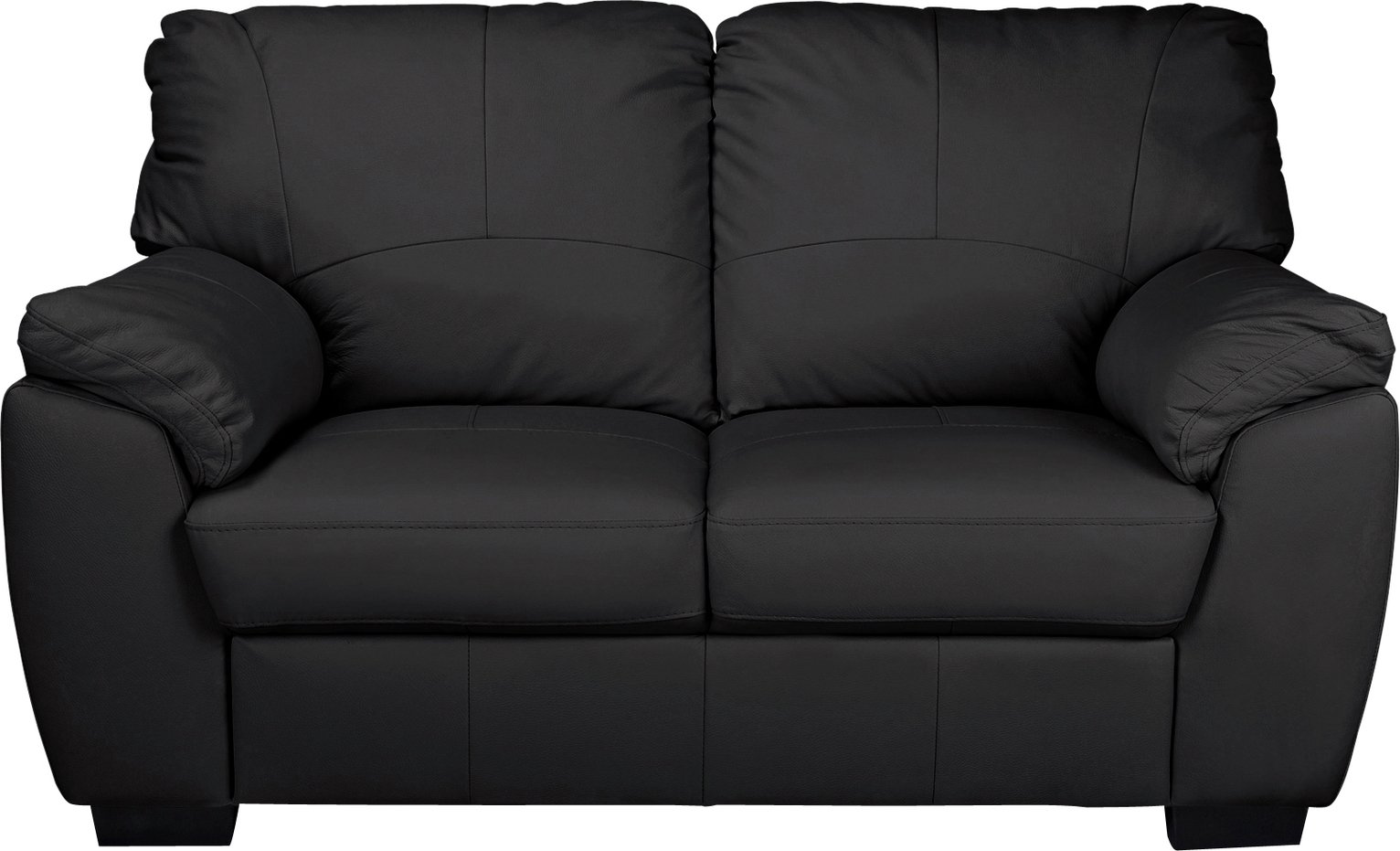 Argos Home Milano 2 Seater Leather Sofa - Black