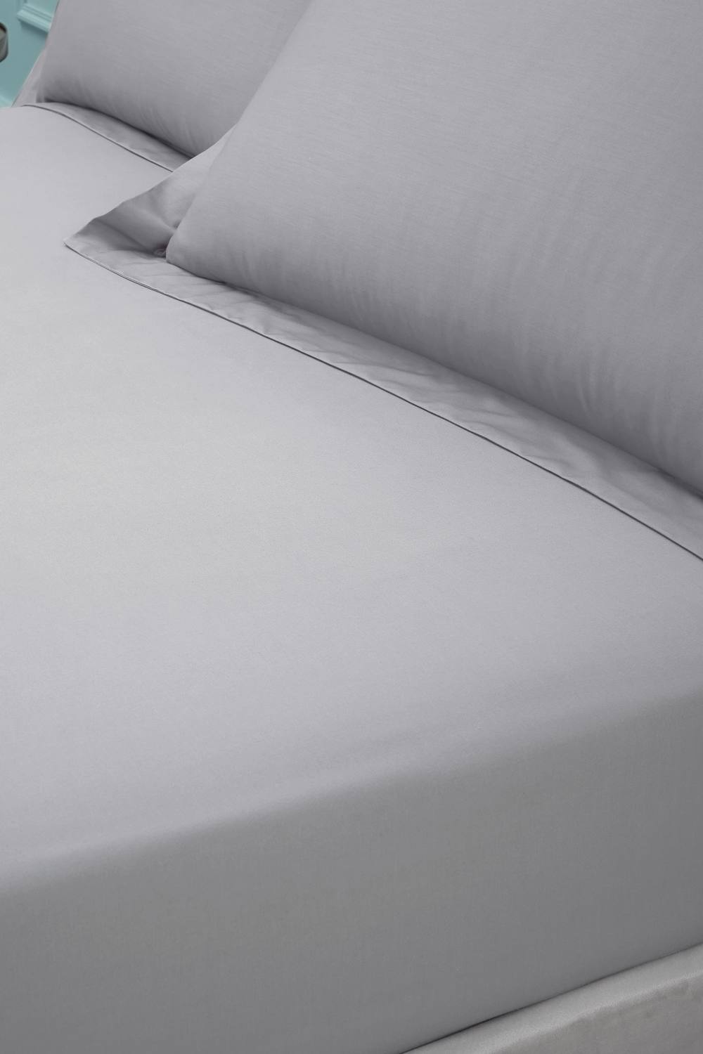 Bianca '180 Thread Count Egyptian Cotton' Fitted Sheet in Silver