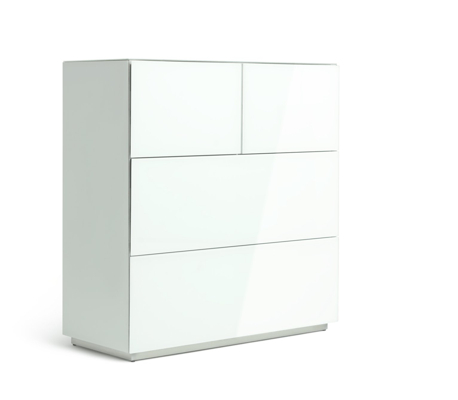 Habitat Mayfair Wide 2 + 2 Drawer Chest - White Glass