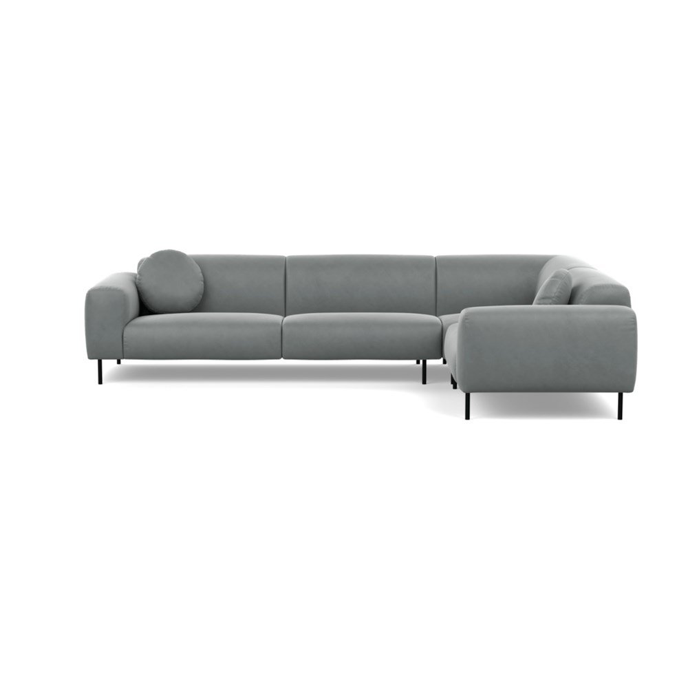 Heal's Luna Medium Right Hand Facing Corner Sofa Marylebone Velvet Smoke