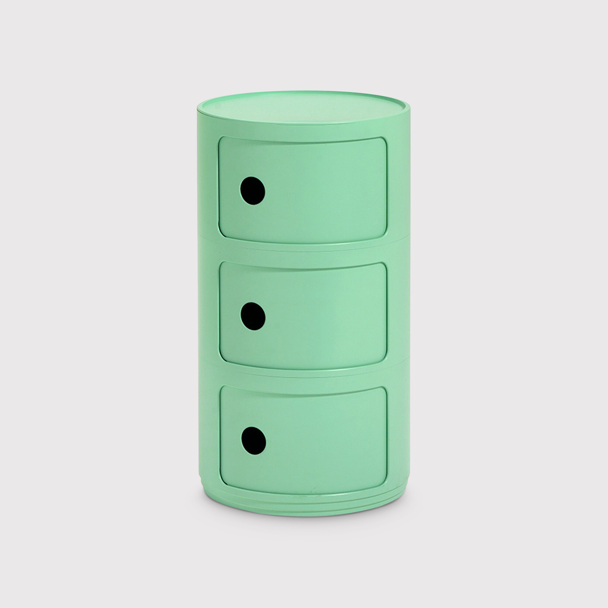 Kartell Componibili Bio 3 Drawer Storage Unit Table, Green Plastic | Barker & Stonehouse