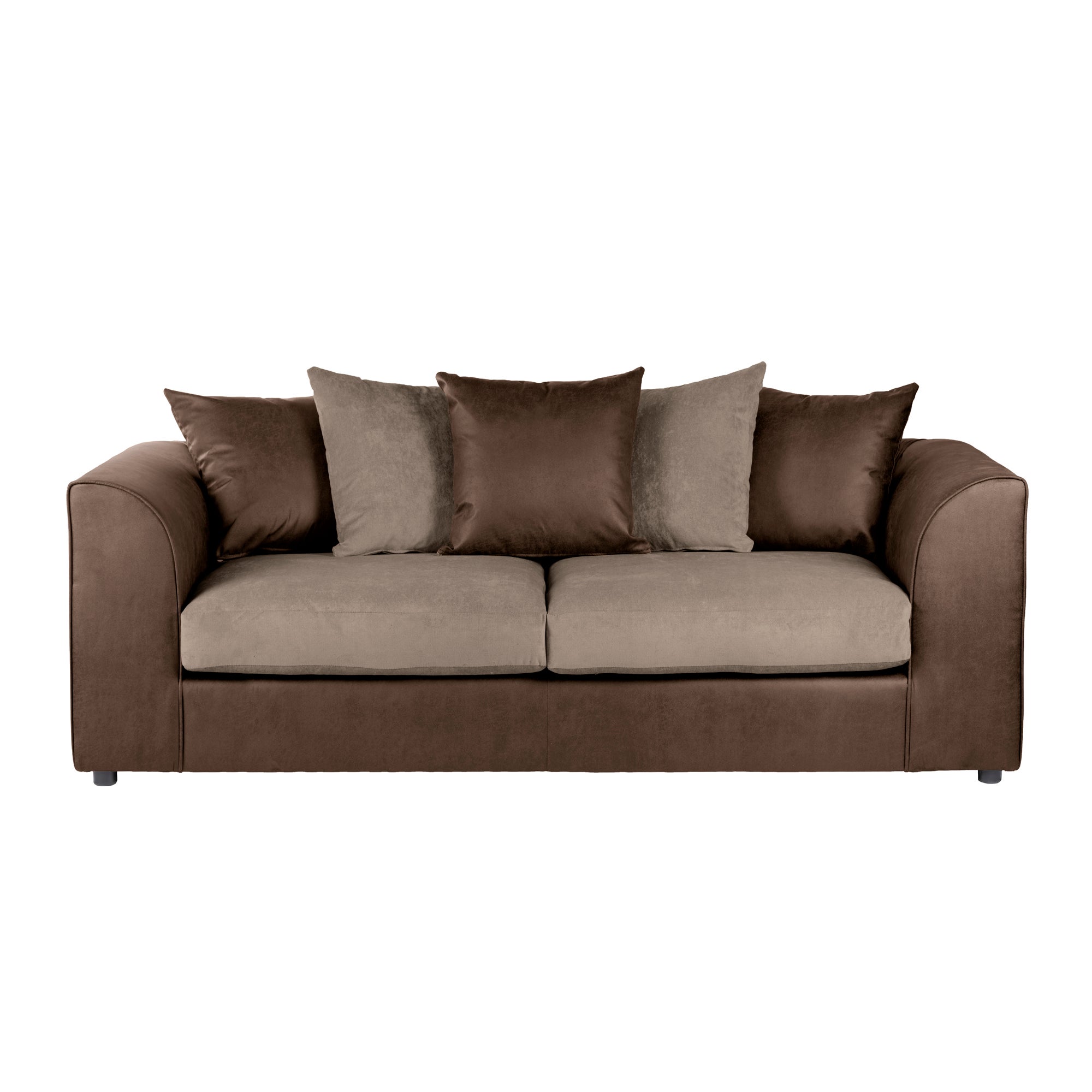 Blake Fabric Combo 3 Seater Sofa Brown