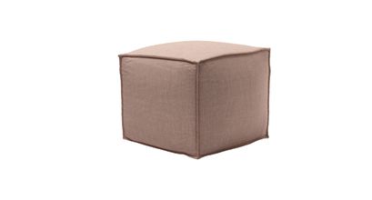 Isaac Small Square Footstool in Blush Pure Belgian Linen - sofa.com