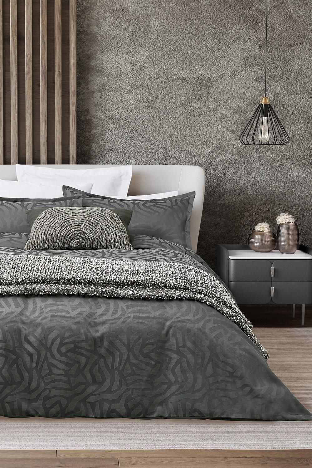 Nalu Nicole Scherzinger 'Makia' Duvet Cover Set in Charcoal