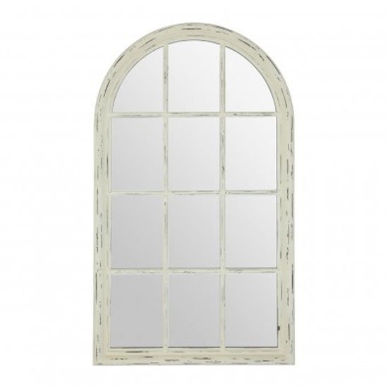 Staci Window Design Wall Mirror In Weathered Natural Frame