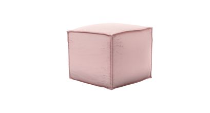 Isaac Small Square Footstool in Rhubarb Smart Cotton - sofa.com