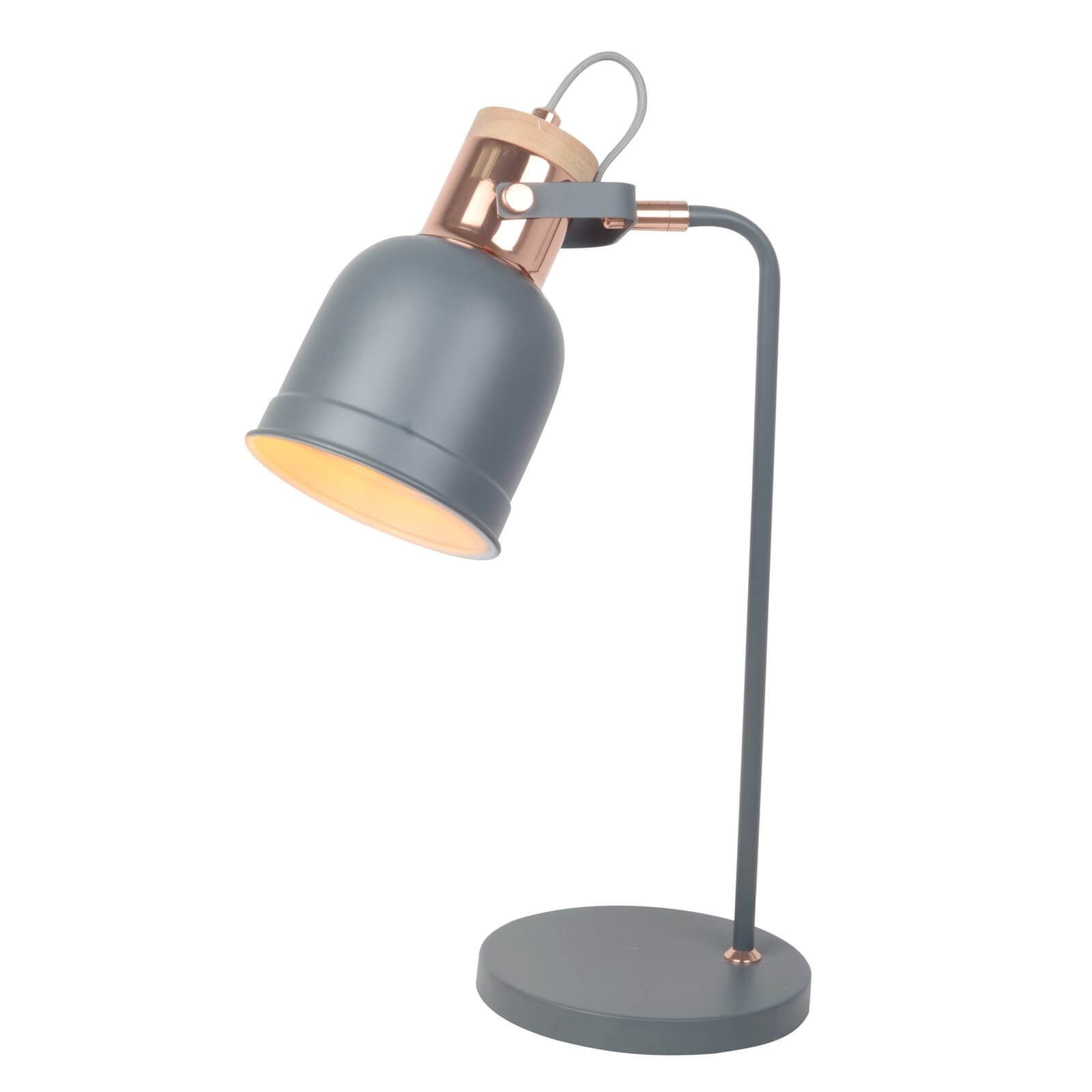 Barham Table Lamp - Matt Grey and Copper