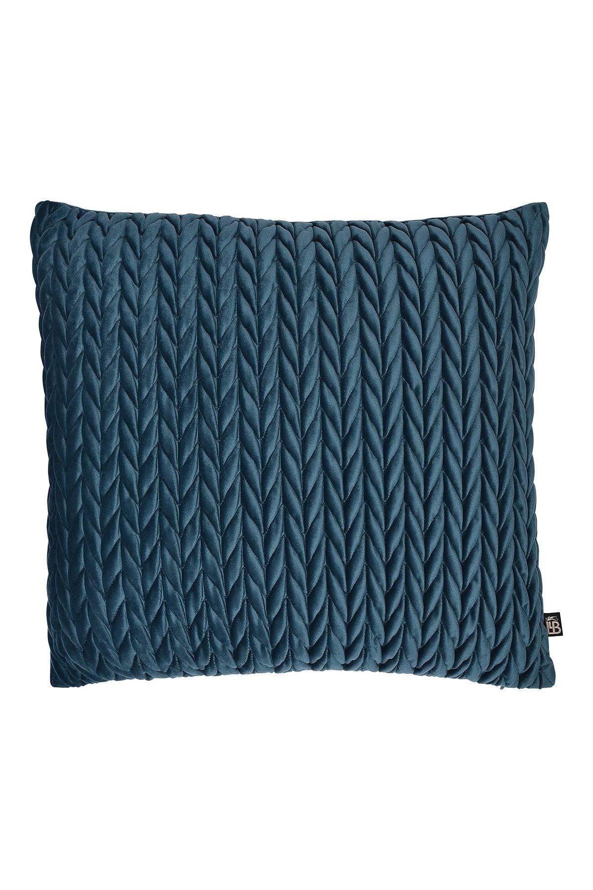 Laurence Llewelyn-Bowen 'Amory' Luxe Velvet Filled Cushion in Teal