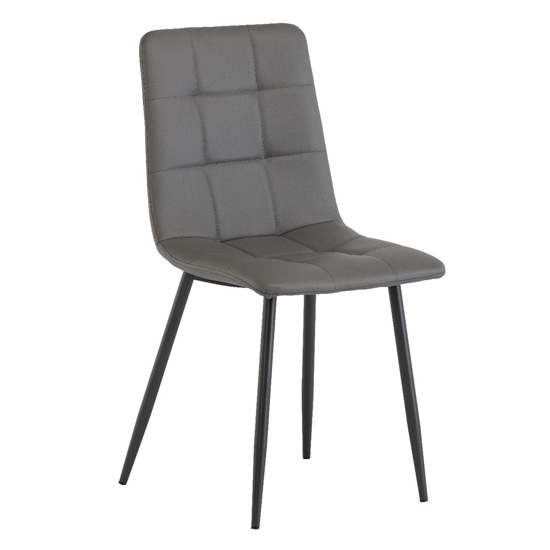 Virgo Faux Leather Dining Chair In Grey